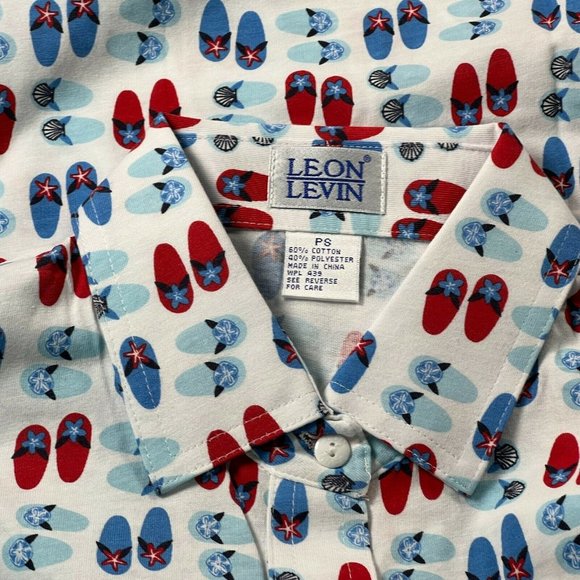 New Leon Levine Polo Shirt Women's PS Short Sleeve Blouse Beach Flip Flo… - Picture 4 of 9